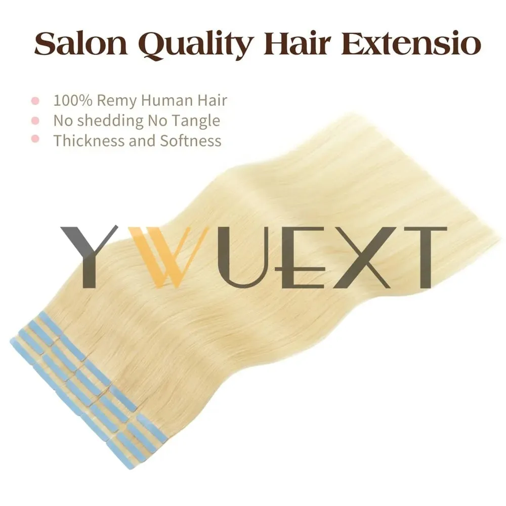 Tape in Human Hair Extensions 12-20 Inches Seamless PU Skin Weft Tape Hair Natural Straight 20pcs/pack 30G Tape Glue — image 2
