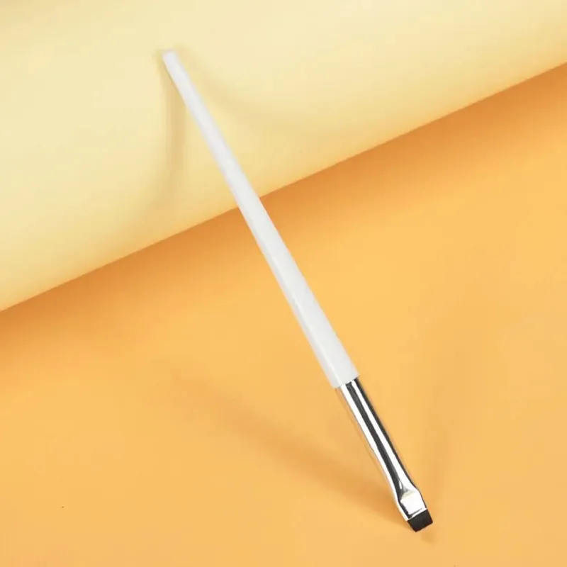 Pennello per cosmetici Strumento per trucco Pennelli per eyeliner angolati fini per principianti Pennello per sopracciglia piatto Pennello per sopracciglia Pennello per trucco a lama