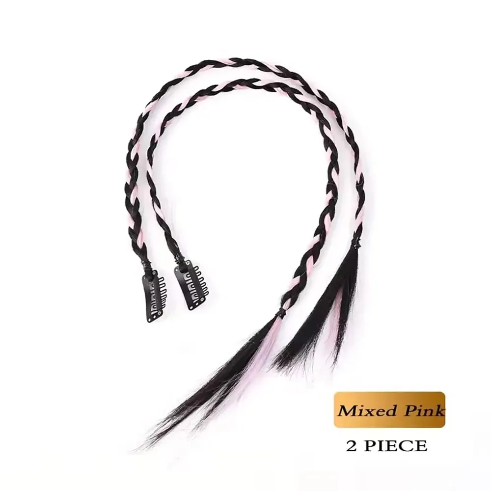 Parrucca sintetica a treccia 2 pezzi con forte clip BB Y2k Spice Girl Treccia da boxe Coda di cavallo Scatola leggera Treccia Coda di cavallo pezzo per donna — image 12