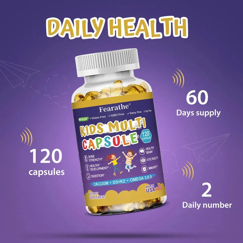 Børnenes komplette ernæringsgummi med vitamin D3 zink og jod til immunstøtte og vækststøtte 60 gummigummier