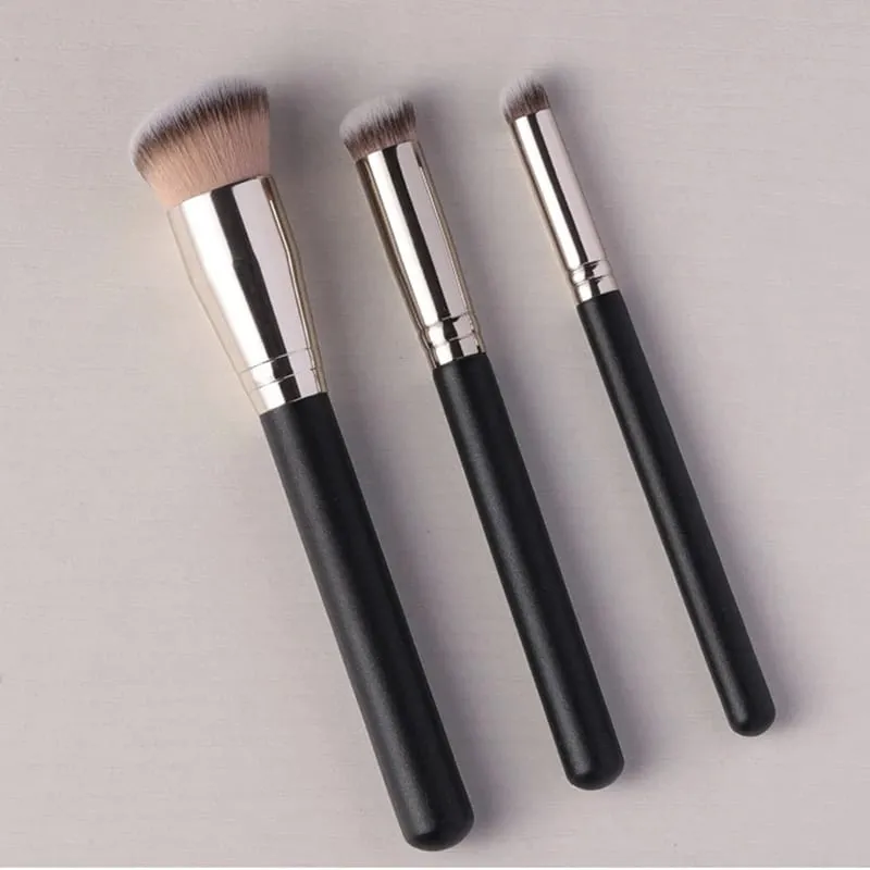 3pcs Beveled Foundation Concealer Makeup Brushes Seamless Cover Synthetic Dark Circle Liquid Cream Cosmetics Contour Brush Tool — image 1