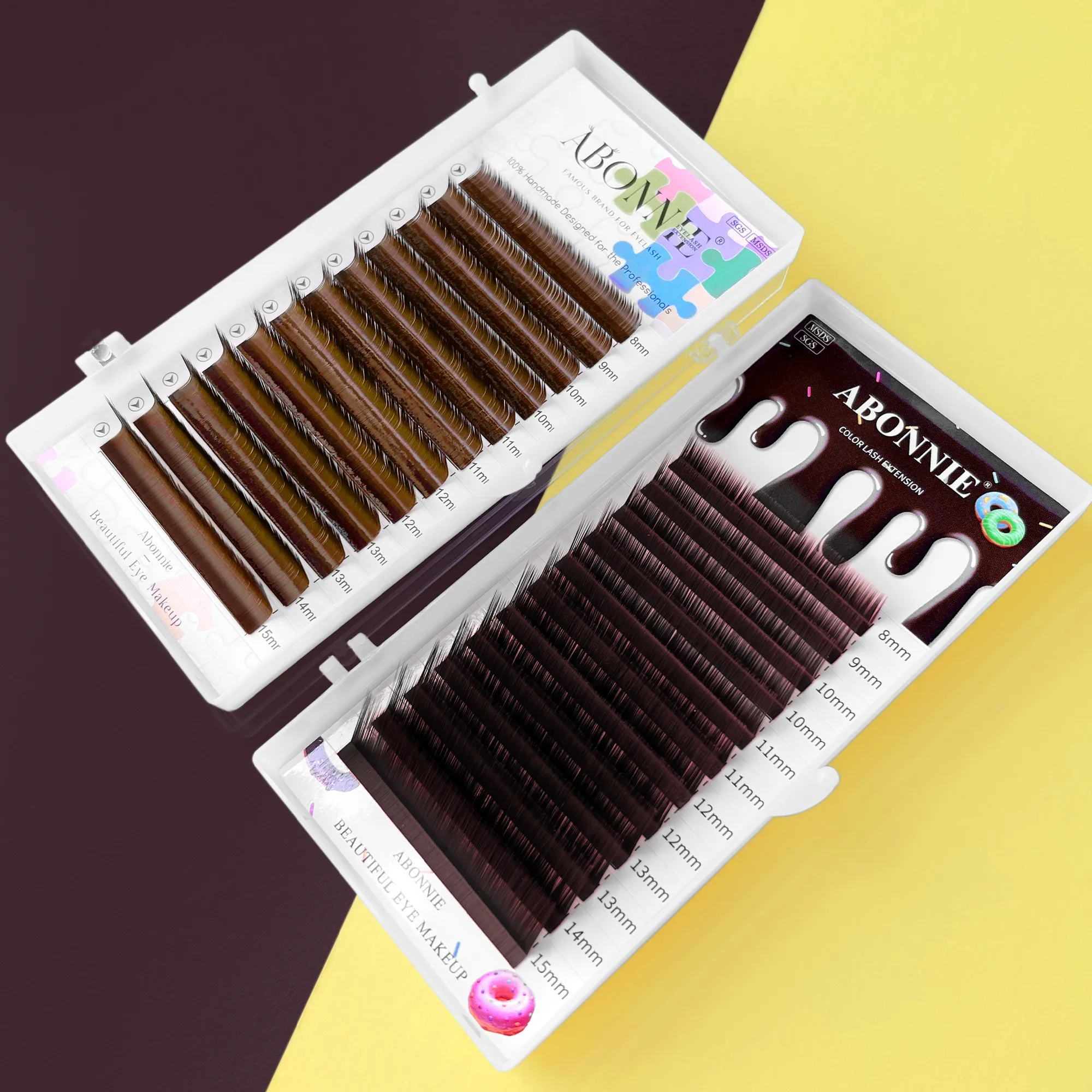 Abonnie LB Brown Lashes M Curl Classic Eyelash Extensions Foxy Eye Lash Cocoa Lashes Colored Eyelashes Fluffy Lashes — image 7