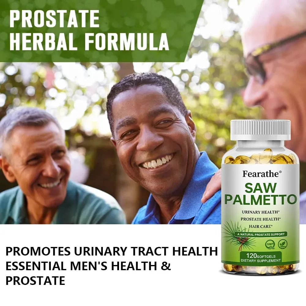 Saw Palmetto Prostate Health Supplement Promote Urinary Tract Function 500mg Per Serving - Vegan Non-GMO Capsules