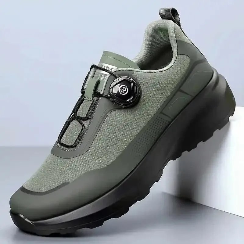 Camping Men's Running Sports Shoes with A Lightweight Comfortable and Versatile Knob Mouth Solid Color Mountaineering Sneakers