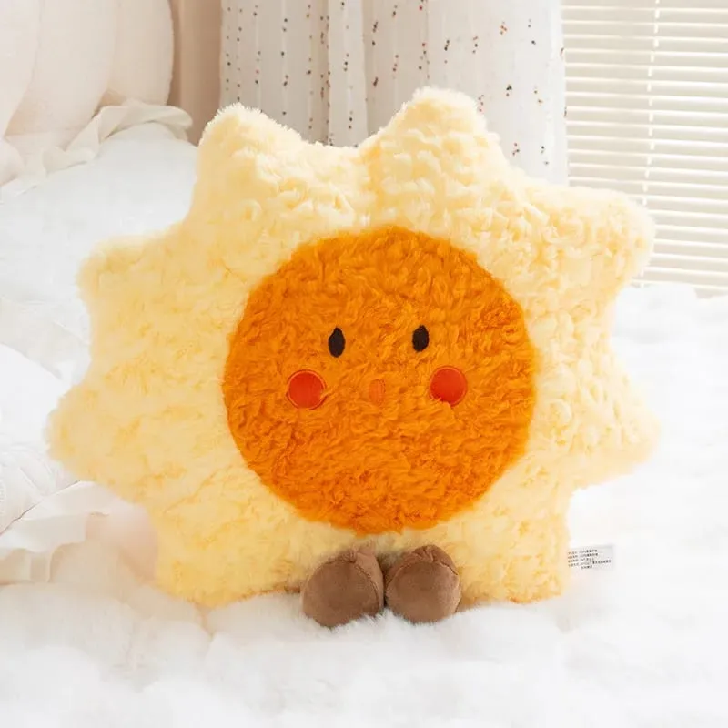 Weather Series Moon Plush Pillow Soft Fluffy Star Decor Sofa Back Cushion Cute Plush Toy Gift For Women Home Bedroom Decoration