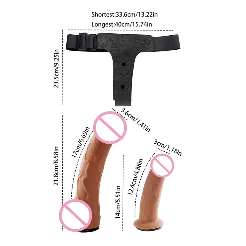 Strap On Double Head Telescopic Dildo Vibrator Realistic Wearable Massager Artificial Panties For Lesbian Adult Products Sex Toy