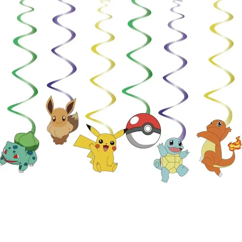 Pokemon Birthday Party Disposable Party Plates Pikachu Theme Tablecloth Character Balloon Birthday Decoration Baby Shower Suppli