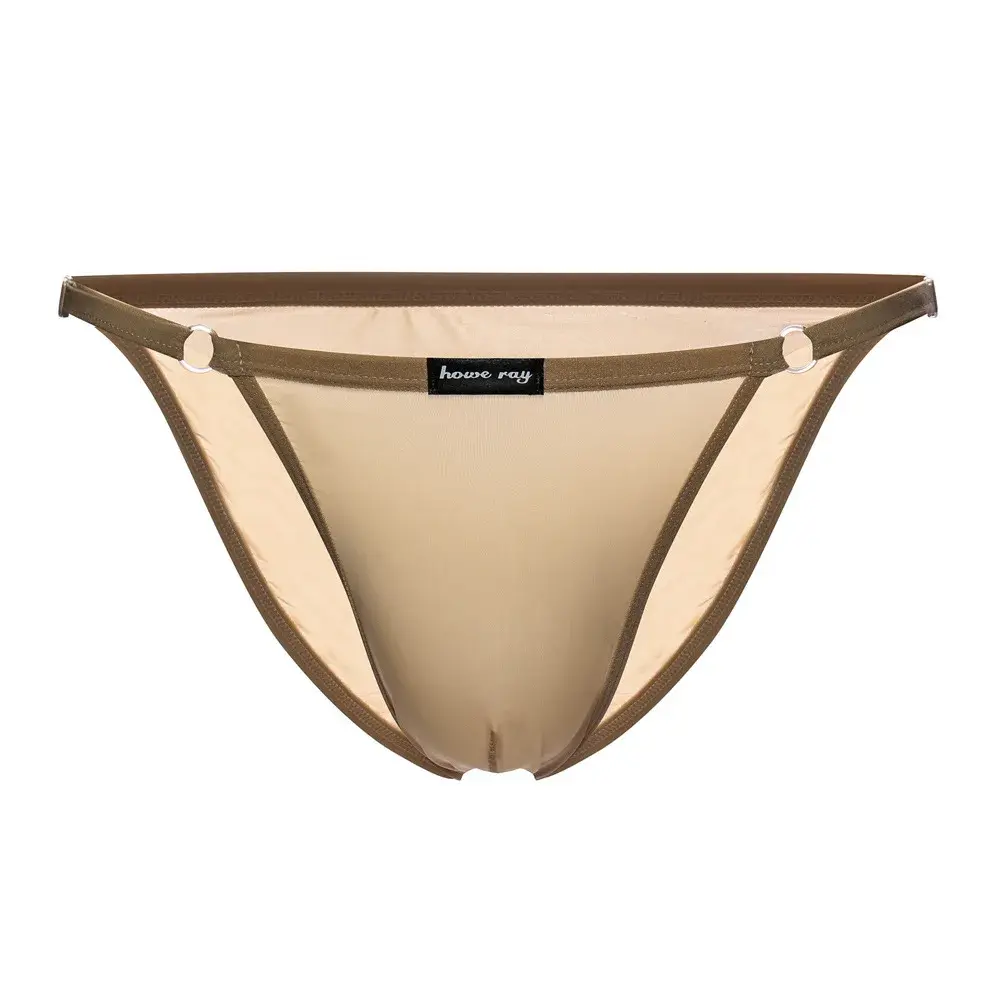Adjustable Men's Sexy Brief Underwear Ice Silk Thin Transparent Comfort Quick Drying Mankini Gays U Convex Pouch High Fork Tanga