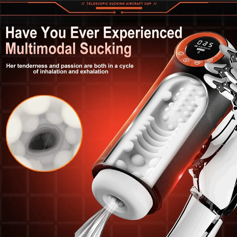 Automatic Telescopic Sucking Masturbator Cup With LED Display Vagina Masturbation Blowjob Sex Machine Adults Sex Toys for Men