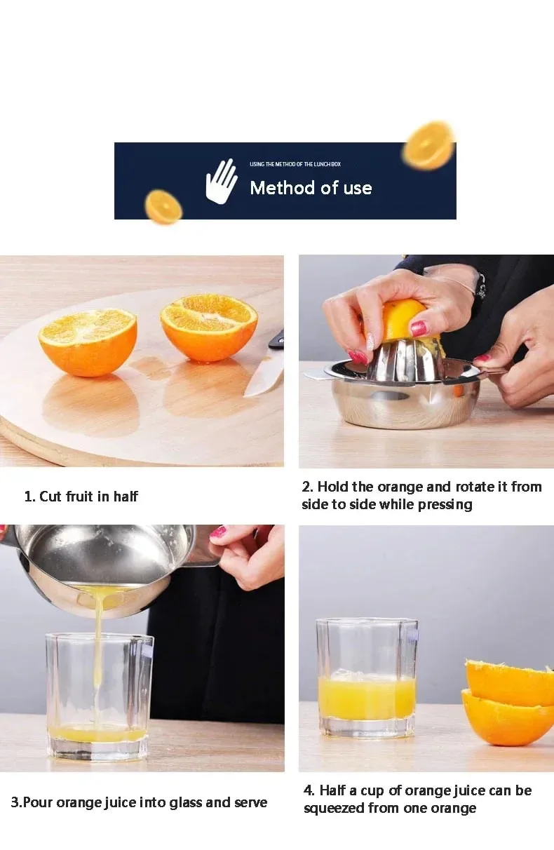 304 Stainless Steel Lemon Juicer Home Small Creative Juicer Portable Manual Juicer Orange Squeezer — image 9