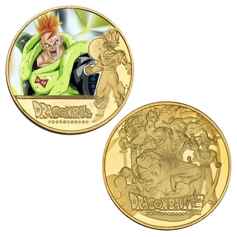 Dragon Ball Banhado A Ouro Moeda de Ouro Son Goku Vegeta Moedas Comemorativas Crianças Clássico Anime Periféricos Coleção Brinquedo Lembrança