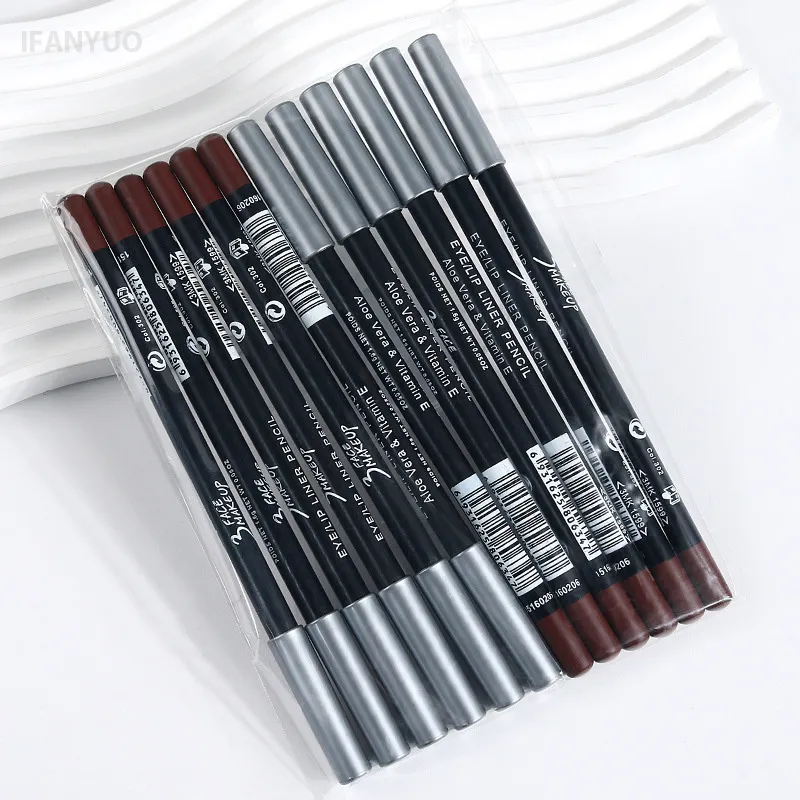 1/12Pc Waterproof Black Brown Eyeliner Pencils-Smudge-Proof Long-Lasting Beginner-Friendly Smooth High Pigmented Punk Eye Makeup