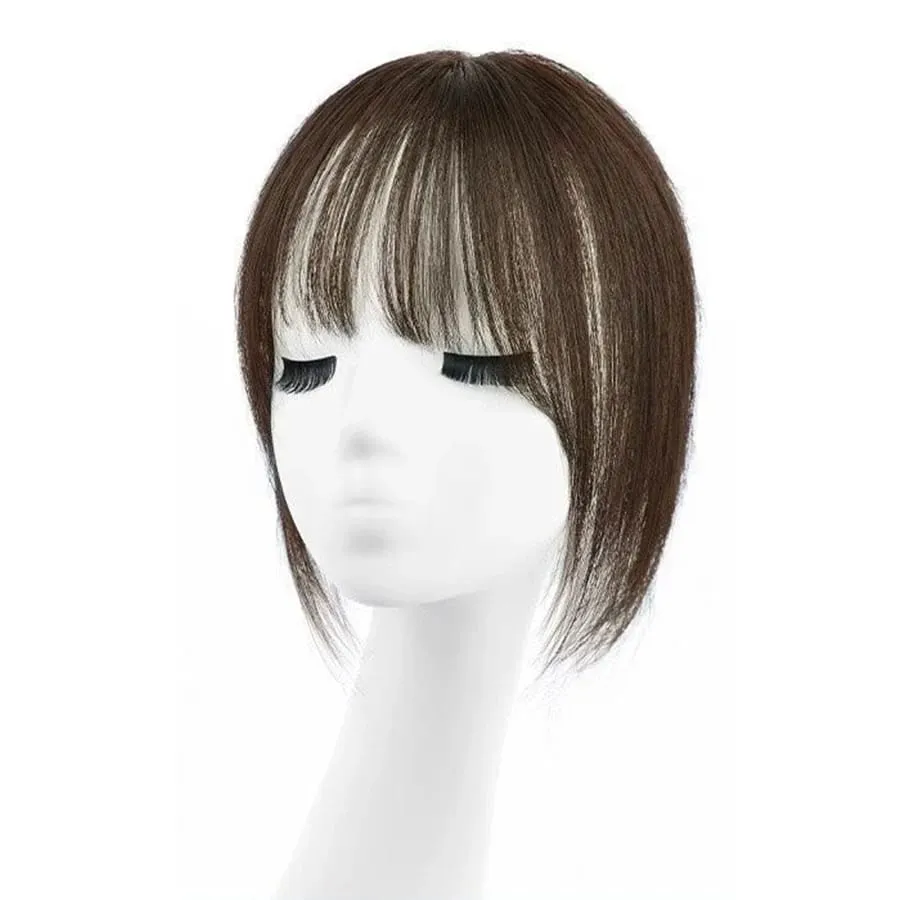 Synthesis Wig Middle-part Bangs Hair Extensions Clip In Forehead Natural Seamless French Oblique Bangs Eight-character Bangs — image 12