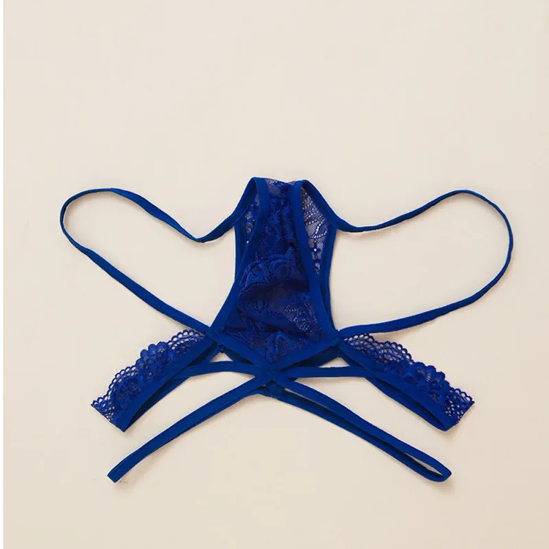Sous-vêtements Sexy en string pour hommes, jouet transparent pour Lingerie en dentelle, poche bombée, taille basse, culotte d'été pour hommes — image 5