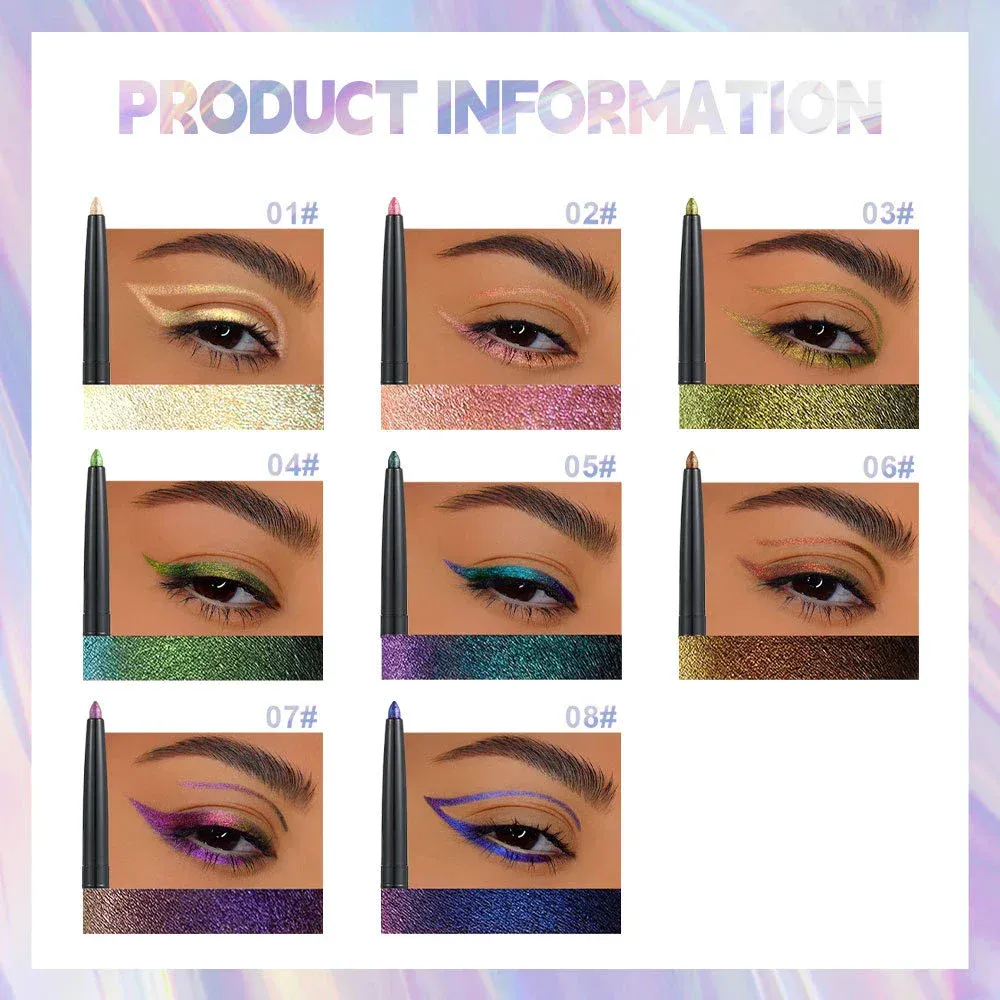 Chameleon Eyeliner Gel Pen Waterproof Chameleon Eyeshadow Pencil Long Wear MultiChrome Eyeliner Glitter Highlights Eye Makeup