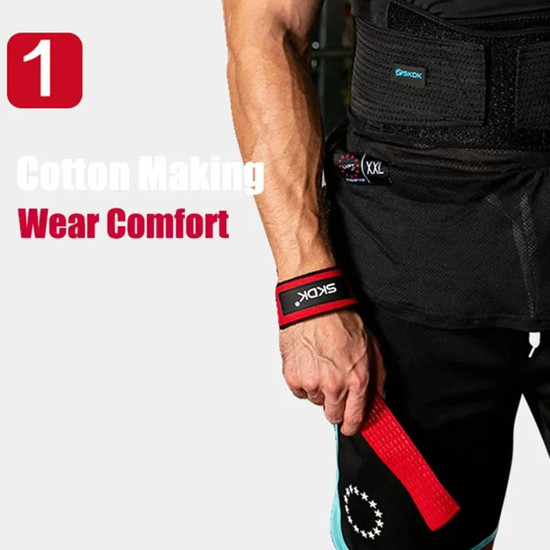 1 Pair Weightlifting Wrist Straps Strength Training Adjustable Non-slip Gym Fitness Lifting Strap Wrist Support Sports Grip Band — image 3