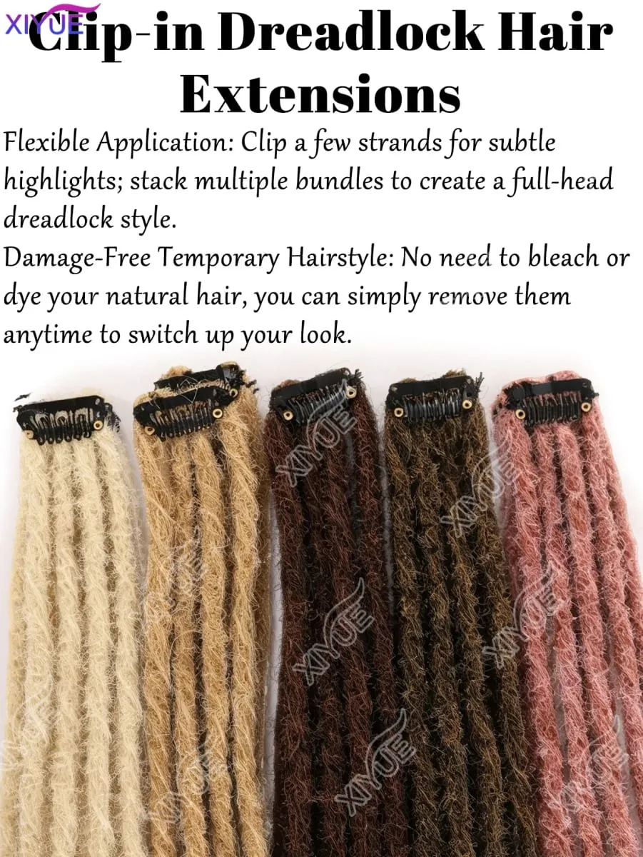 24 Inch Synthetic BB Clip Dreadlock Hair Extensions Dreadlock Extensions Hip-hop Ombre Hair Extensions African Tribe Style XY — image 6