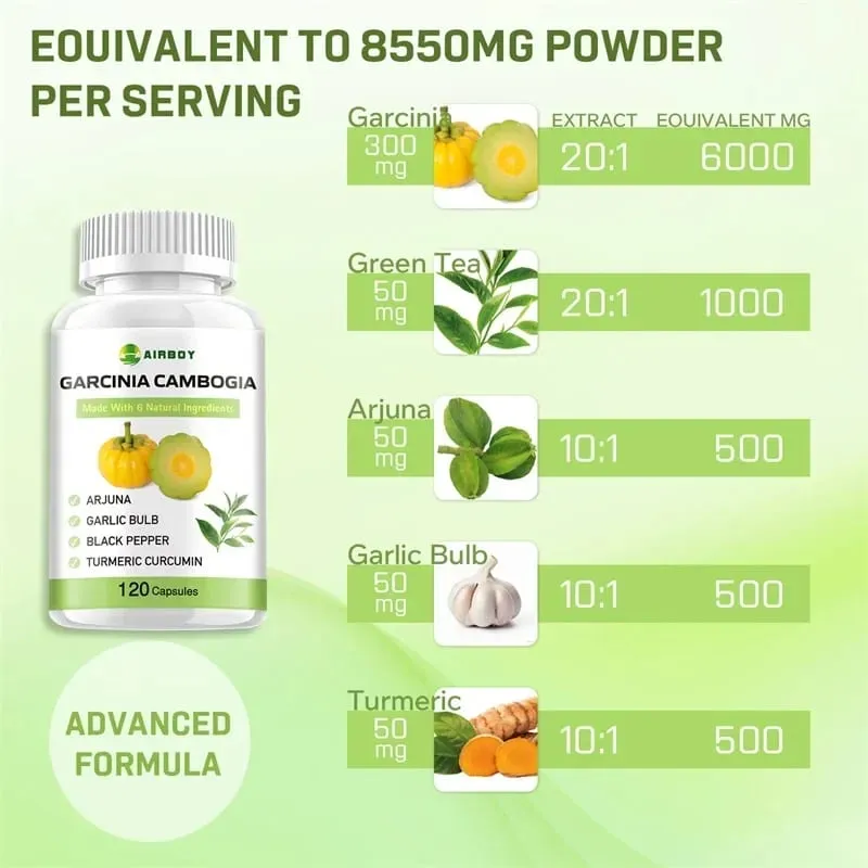 Kapsul Garcinia Cambogia - Membakar Lemak Pengurusan Berat Badan Penindasan Selera Makan Meningkatkan Metabolisme