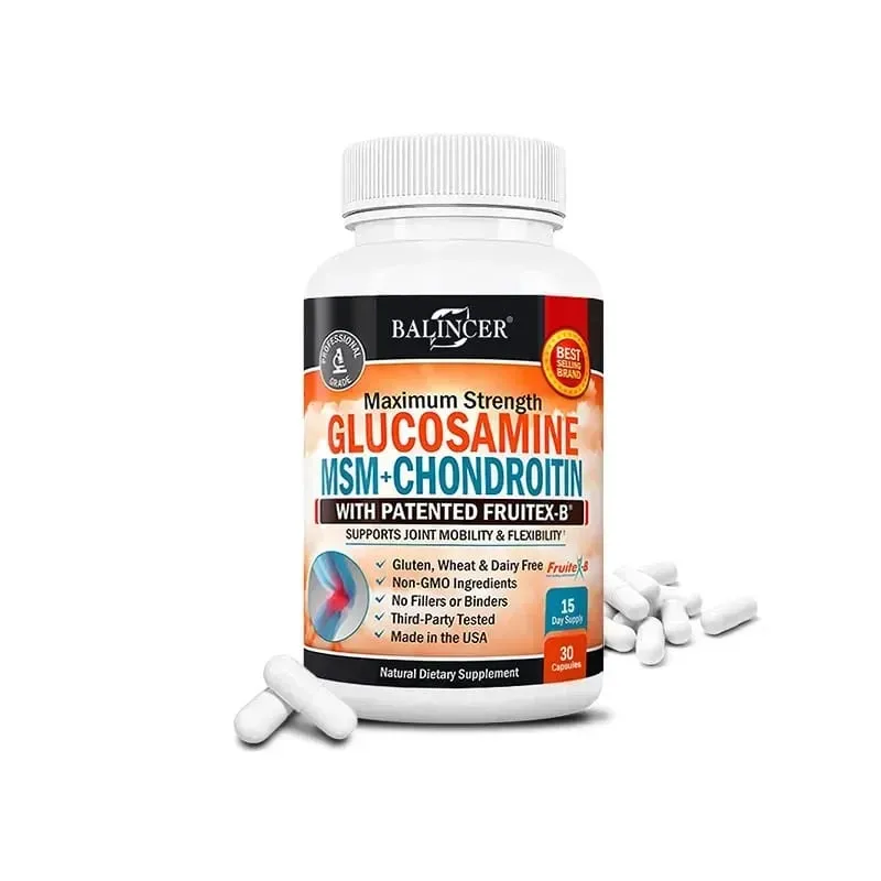 Glucosamine Chondroitin MSM - Joint Support Supplement for Men and Women - Relieve Joint Discomfort 30/60/120 Capsules NON-GMO