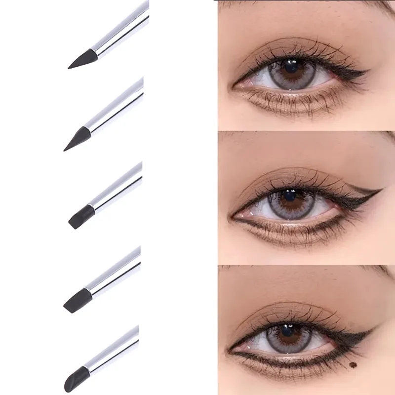 Black Silicone Eyeliner Brush Blade Multi-purpose Eyebrow Lipstick Brushes Easy To Use Nail Painting Pen Eyes Shaping Makeup