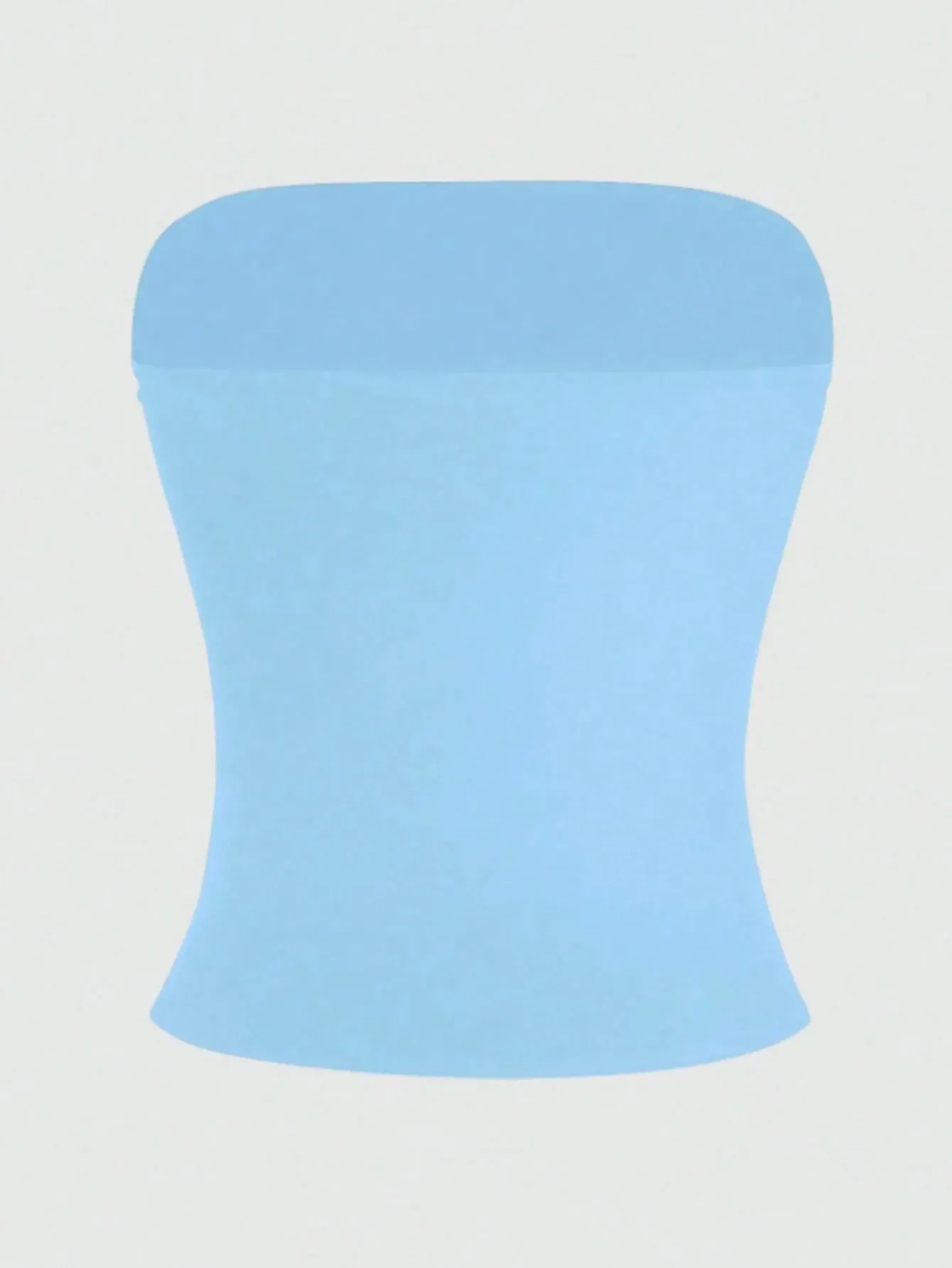 A sexy Basic Strapless Camisole—A Stylish Solid-Color Stretchy and Form-Fitting Light Blue Tube Top. Suitable for All Season