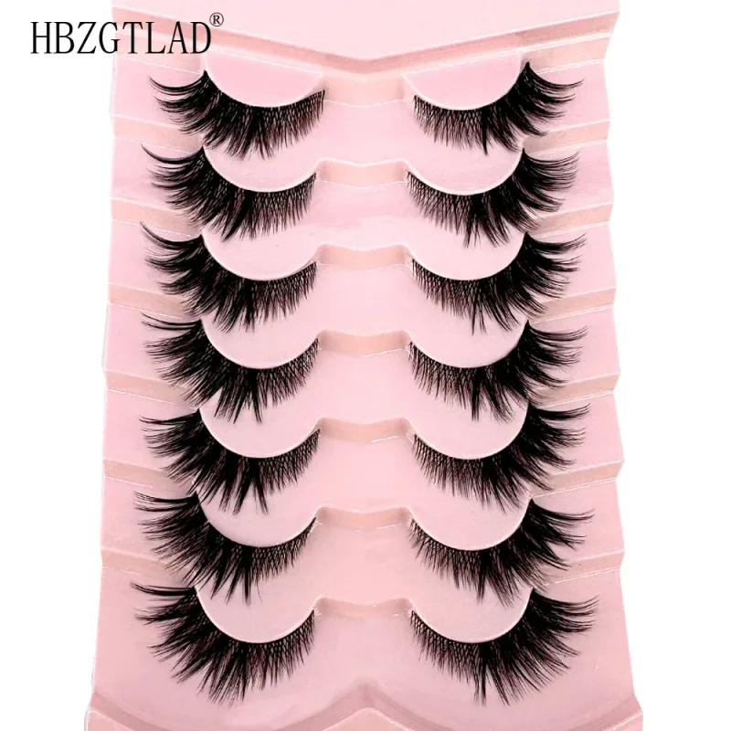 7/8PairsCat Eye Eyelashes manga Lashes 3D Clear Band Lashes naturalHalf Lashes End Eye Elongated Mink Eyelashes Fluffy Eyelashes — image 11