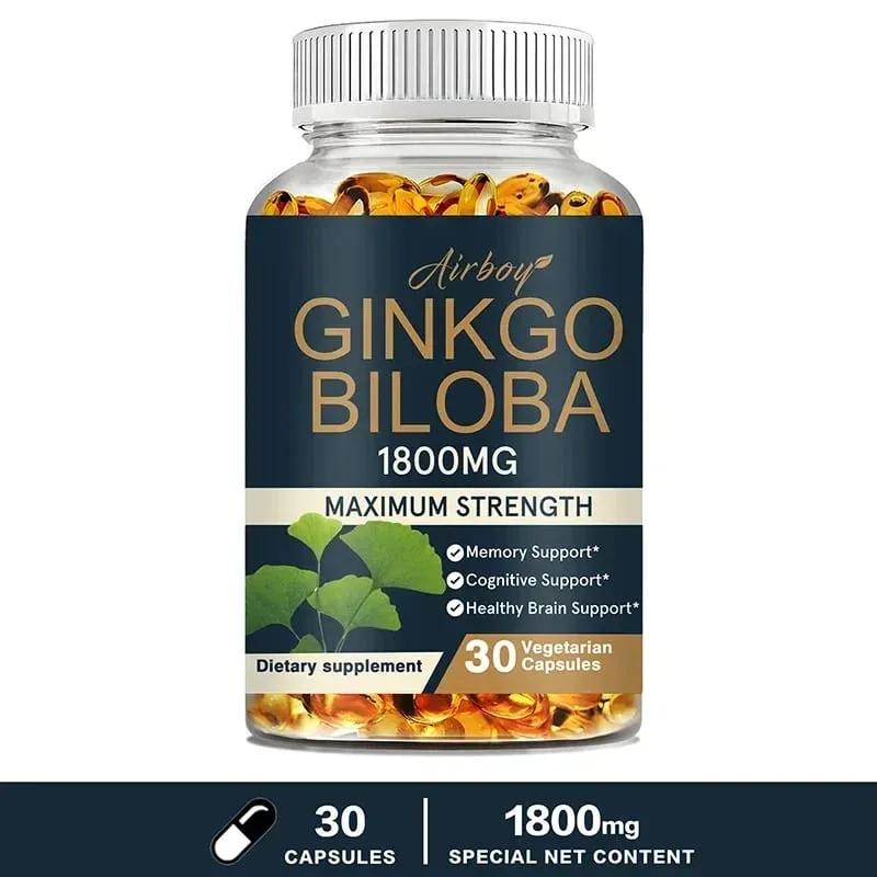 Ginkgo Biloba Capsules - Boost Brain Improve Memory and Cognitive Abilities Improve Blood Circulation