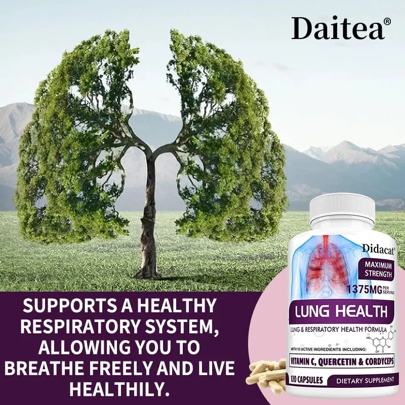 Lung Detox & Cleanse - Supports Bronchial and Respiratory Health Relieves Breathlessness Boosts Immunity - 120 Capsules