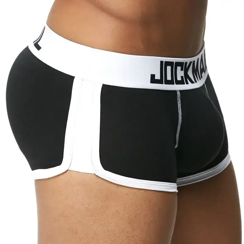 Men Trunks Built-in Fake Butt Hip Lifter Enhancer Shorts Boxer Padded Underwear Underpants Breathable with Removable Pads