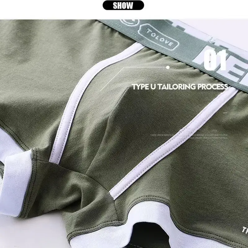 1/4 bitar Herrunderkläder Bomull Boxershorts Herrunderkläder Boxerbyxor Andas U Konvex Herrunderkläder Sexiga Plus Size — image 6