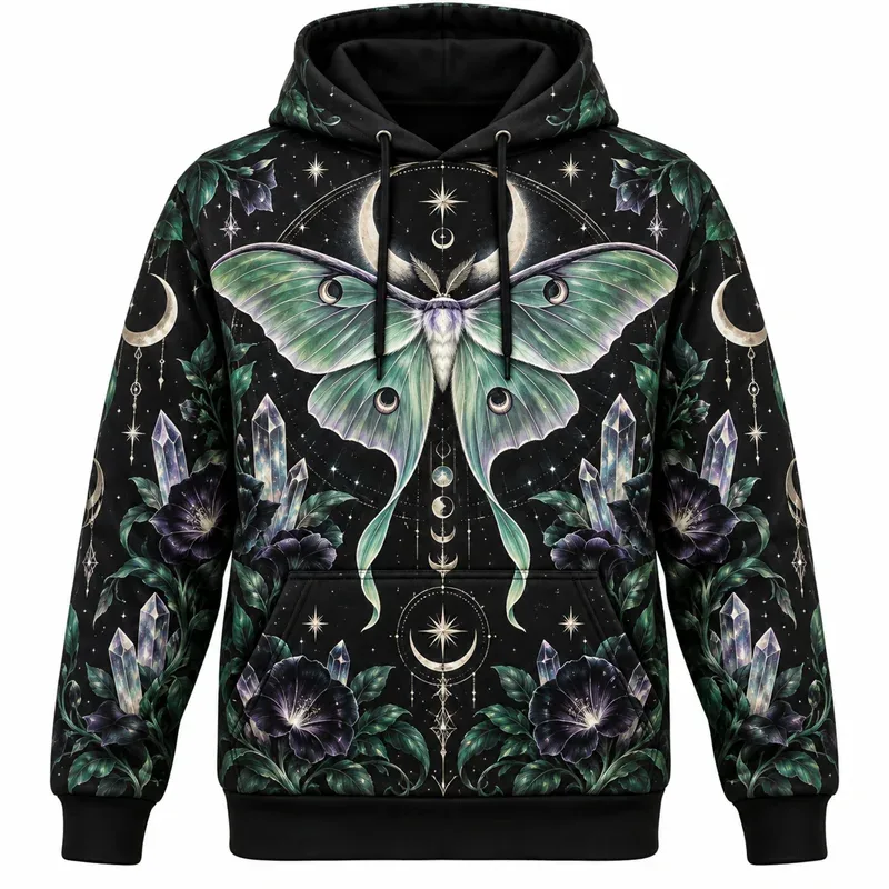 Halloween Hoodie Gothic Fantasy Graphic Sweatshirt Spooky Night Pumpkin Ghost Haunted Castle Magic Forest Vintage Streetwear