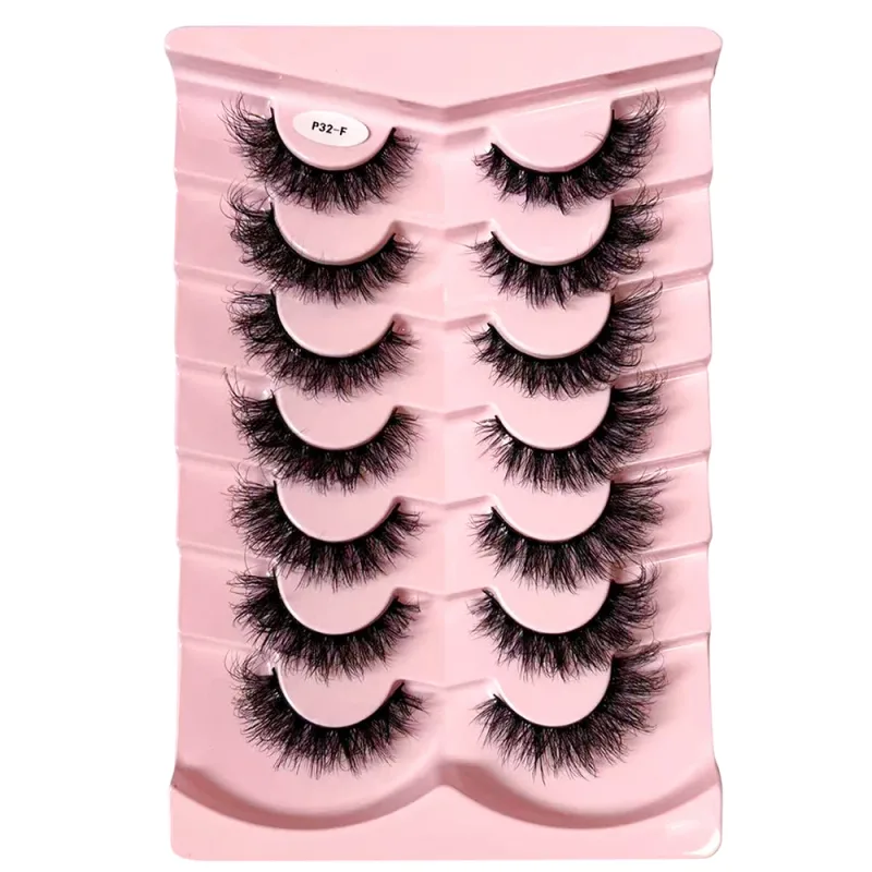 Classic 3D Volume Faux Mink Lashes Natural Look Fluffy False Eyelashes Wispy Cat Eye Lashes Fluffy 3D Mink Lashes