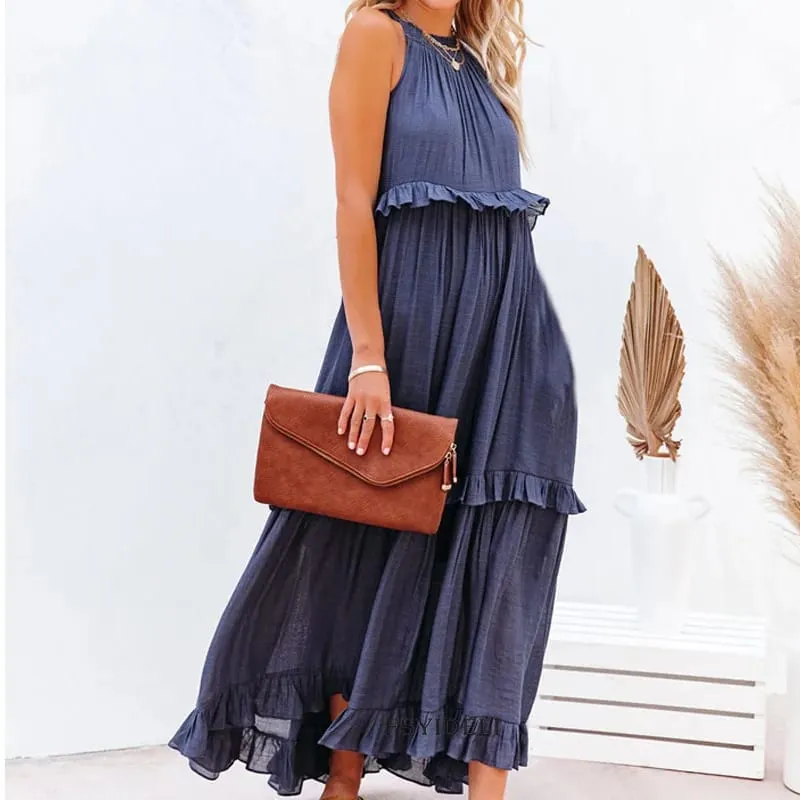 Lotus leaf edge dresses for women