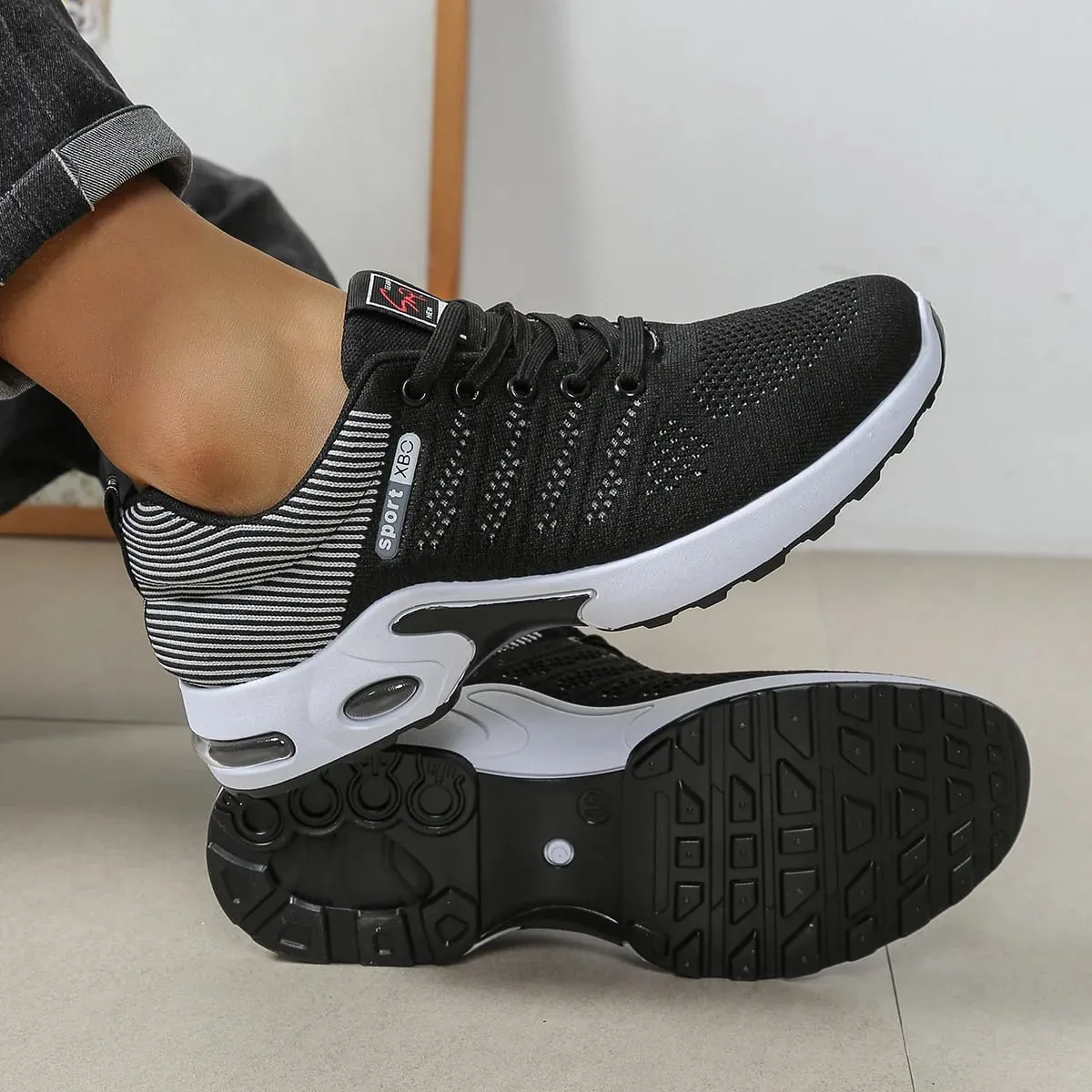 Men's Casual Sneakers Breathable Mesh Lace Up Versatile Lightweight Soft Sole Daily Walking Running Footwear For Outdoor Wear — image 1