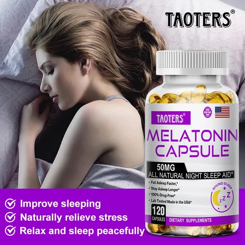 Melatonin Capsules 50mg - Promote Falling Asleep Quickly Calm The Mind Natural Sleep Aid Supplement — image 4