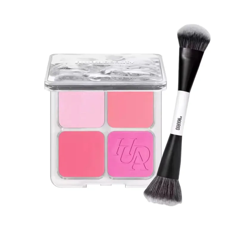4-in-1 Glow Blush and Mario Brush Set Blush Filter Flush Eye Check Blush Palette Matte Shimmer Long Lasting Women Daily Cosmetic — image 6