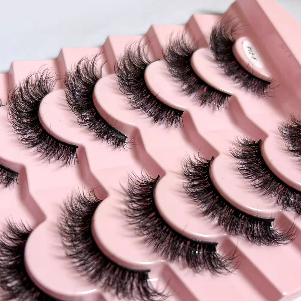 Classic 3D Volume Faux Mink Lashes Natural Look Fluffy False Eyelashes Wispy Cat Eye Lashes Fluffy 3D Mink Lashes