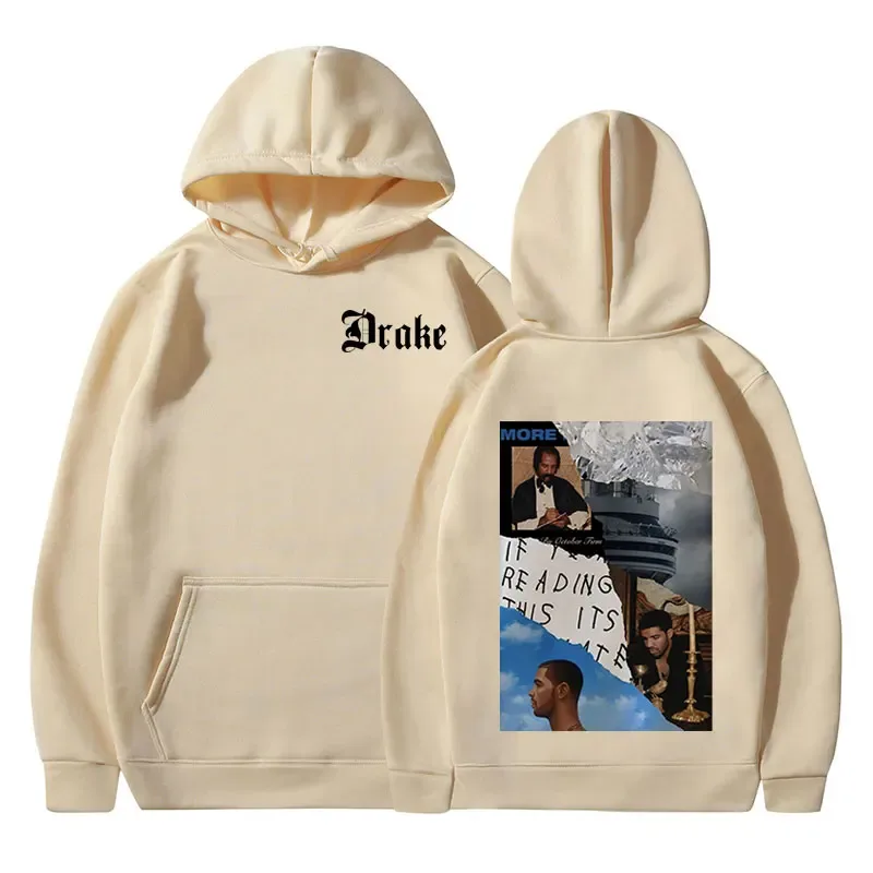 Rapper Drake Music Album Cover Graphic Hoodies Men's Fashion Hip Hop Vintage Sweatshirts Autumn/Winter Fleece Warm Pullovers Y2k