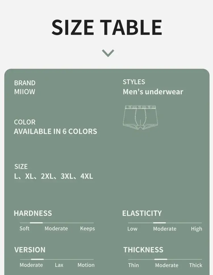MiiOW 3Pcs Softness Modal Men Underwear Boxers Breathable Men's Panties Mens Underpants Cotton Antibacterial Man Boxers Briefs — image 12