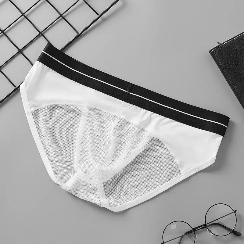 Mens Sexy Underwear U Convex Thin Mesh Transparent Briefs Low Rise Breathable Underpanties — image 3