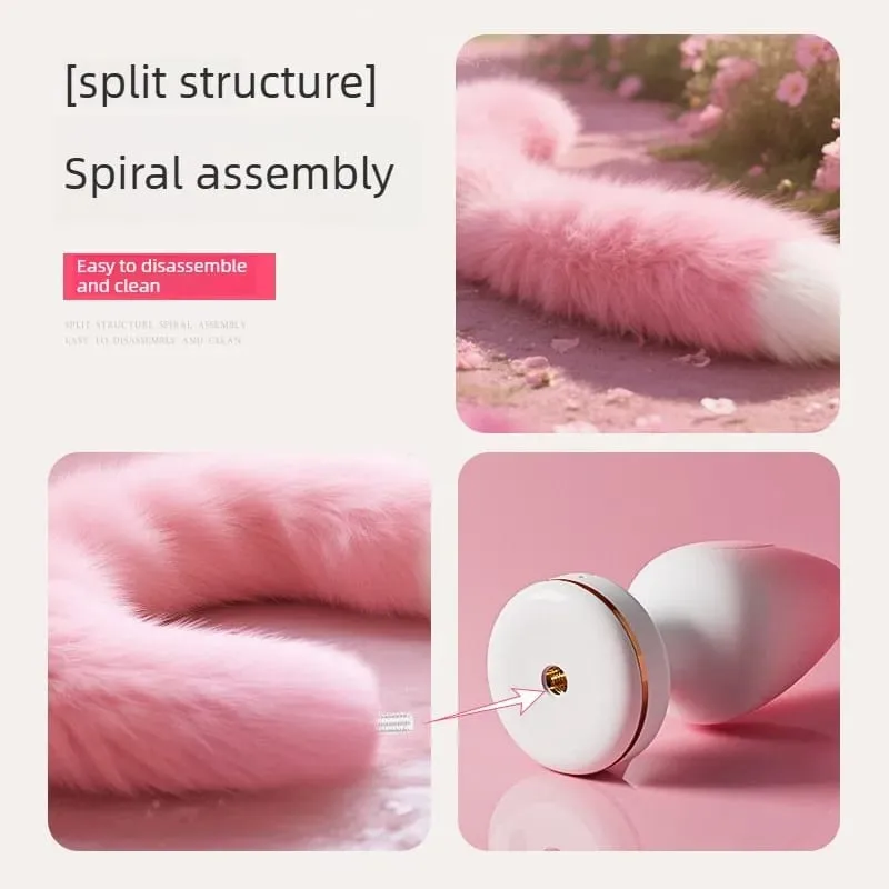 Super Fluffy Soft Fox Tail Anal Plug APP&Wireless Remote Heating Strong Vibration Silicone Adult Sex Toys for Women&Unisex 18+