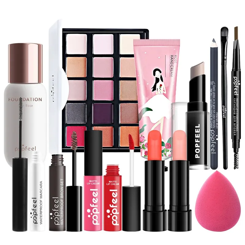 All-in-One Makeup Kit Gift Set with Eyeshadow Palette Foundation Lip Gloss Blush Brushes Eyeliner and More Beauty Gifts — image 12