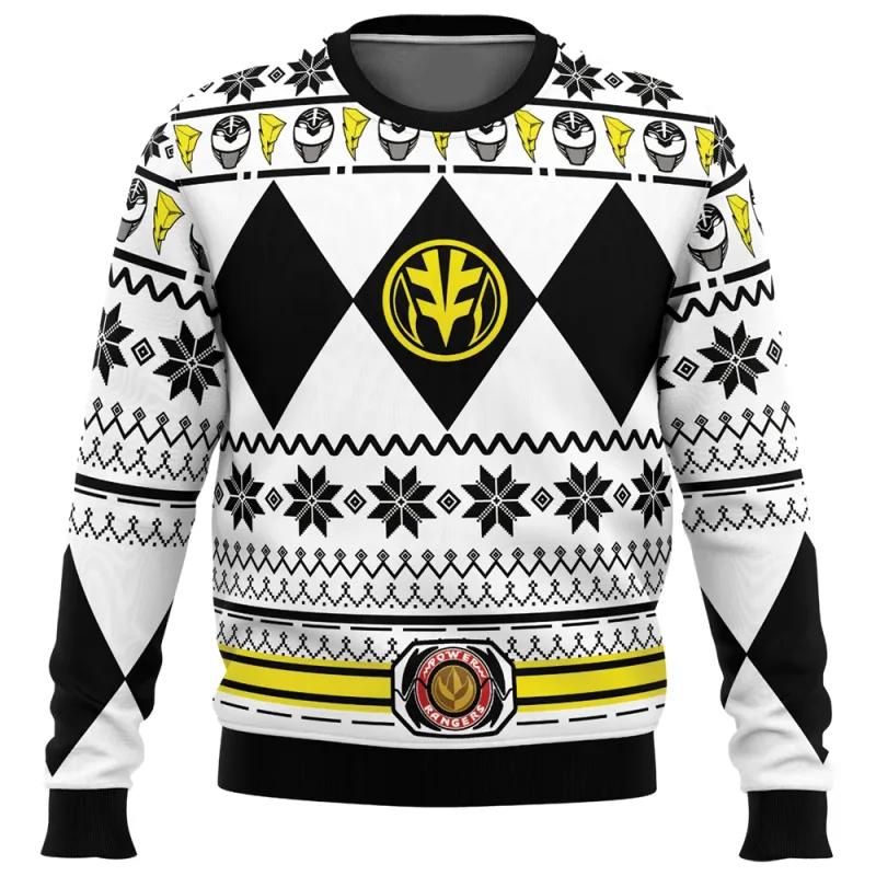 Herren und Damen Herbst_Winter New Mighty Morphin Multi Color Ranger Power Ranger Ugly Christmas Sweater Weihnachtsfeier Hoodie