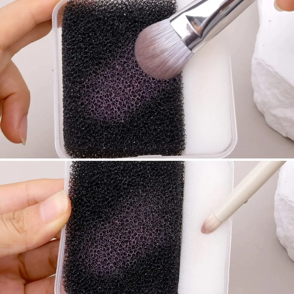 User-Friendly Makeup Brush Cleaner Sponge Fast Cleaning No Damage To Bristles Powder Brushes Washing Box Portable Cleaning Case