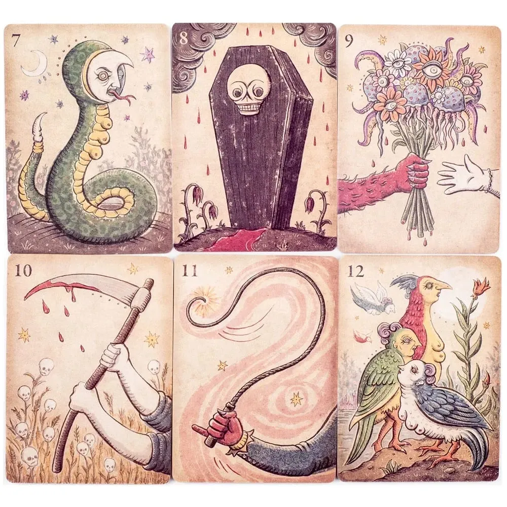 Lenormand Della Luna Tarot Deck 36 kort Divination Oracle Cards for Fate Reading Party Game 10,2x7,3 cm