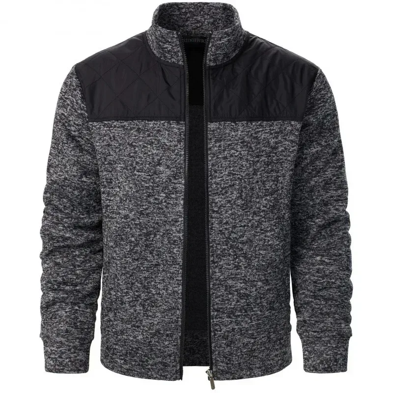 Men's Patchwork Sweatshirts Stand Collar Jacket Slim Fit Cardigan Streetwear Sportswear Casual Zip Up Coat Outdoor Tracksuit Men — image 9
