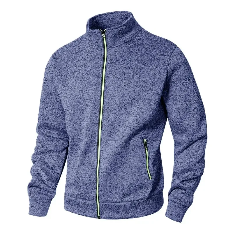Panlalaking Stand Collar sweatshirt kaswal na zipper Cardigan Jacket sa labas ng Long Sleeve Solid Color Pullover Magaang Streetwear