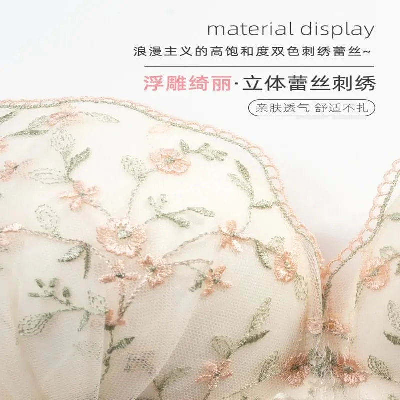 Sexy Japanese Style Cup Lingerie Set Push Up Wireless Bra Small Chest Anti-Sagging Top Support Autumn Bralette Panty Set Petite — image 3