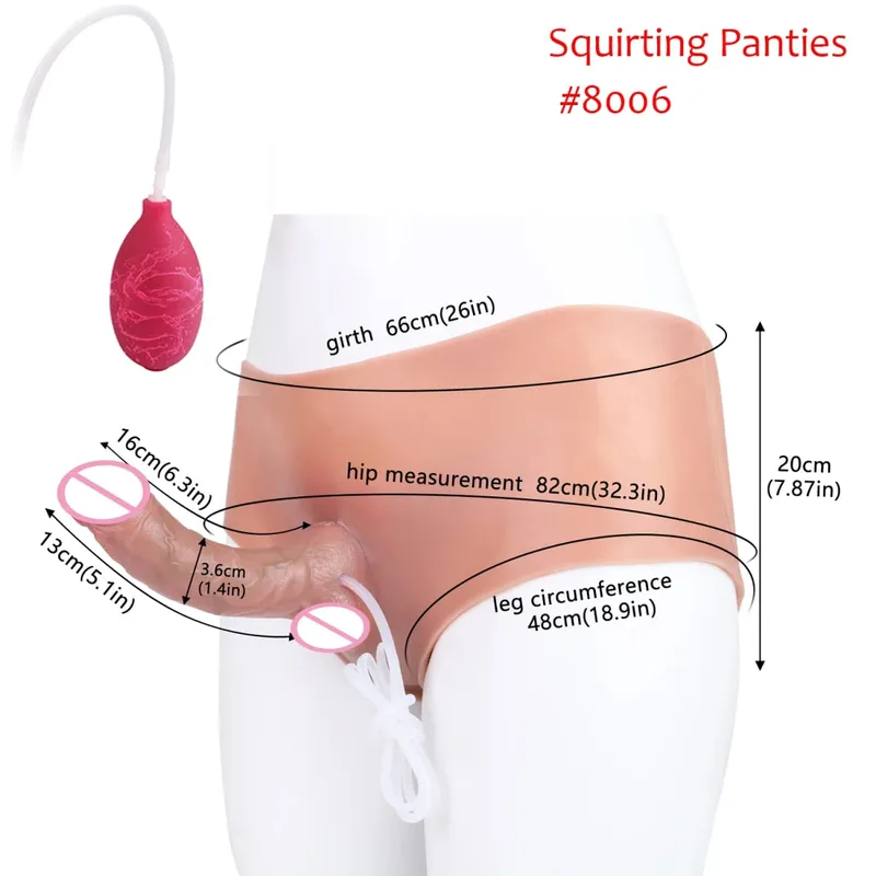 Black Nude Strapon Big Realistic Ejaculation Dildo Silicone Squirting Panties With Simulated Solid Penis Sex Toy For Women — image 14