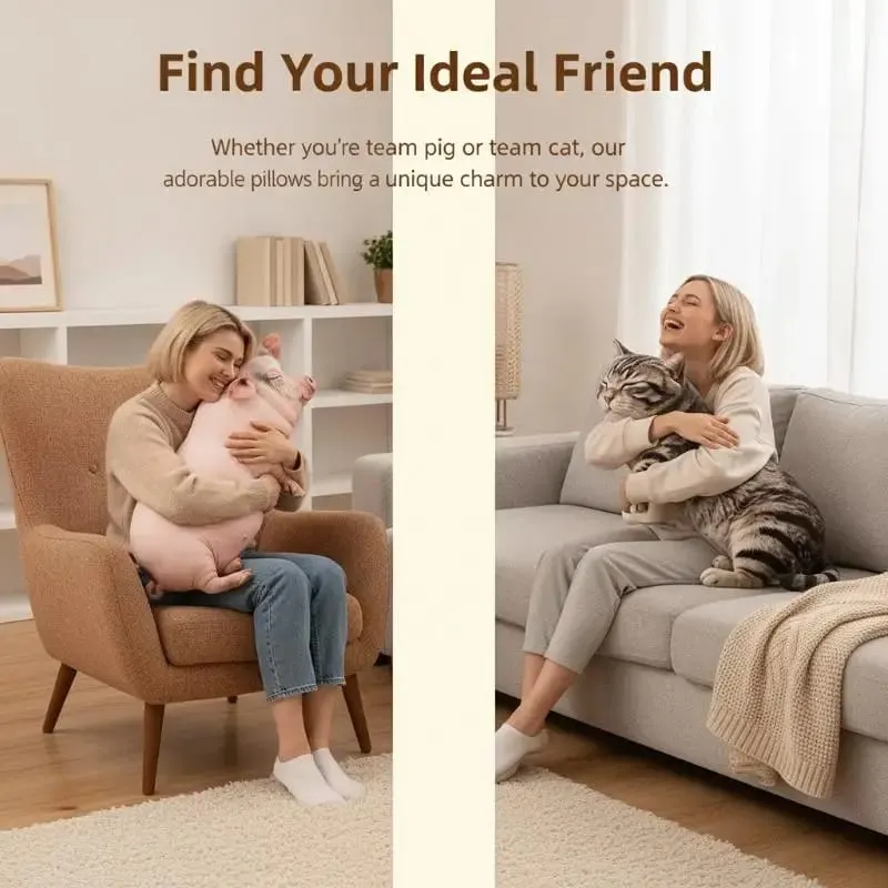 3D-Schweinchen-Überwurfkissen, weiches, waschbares, hautfreundliches Stoff-Plüschkissen für Sofa, Schlafzimmer, Auto
